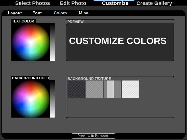 Customize colors.